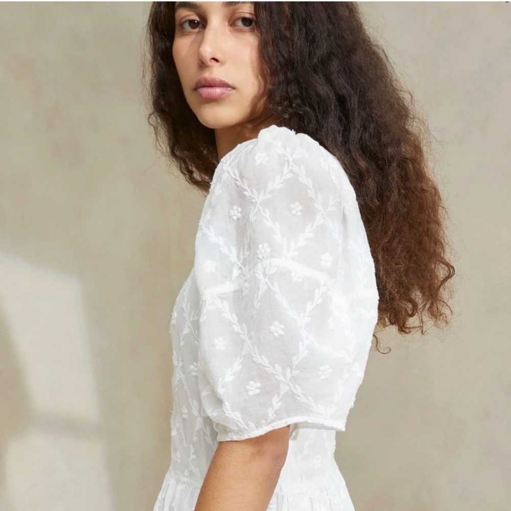 Loeffler Randall White Eyelet Midi Dress - Picture 2 of 6